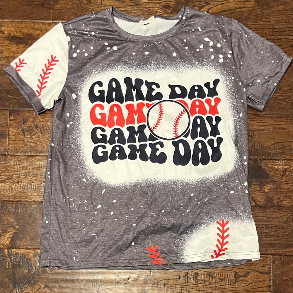 Gray and White Game Day Women's Short Sleeve Tee
